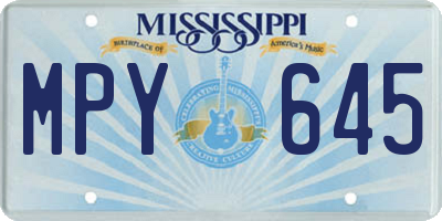 MS license plate MPY645
