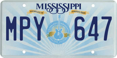 MS license plate MPY647
