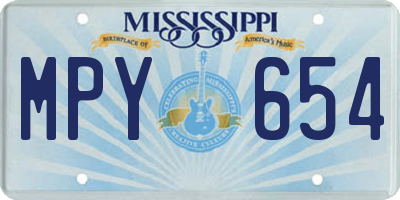 MS license plate MPY654