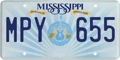 MS license plate MPY655