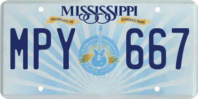 MS license plate MPY667