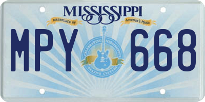 MS license plate MPY668