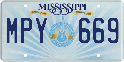 MS license plate MPY669