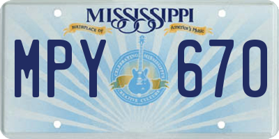 MS license plate MPY670
