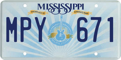 MS license plate MPY671