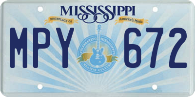 MS license plate MPY672