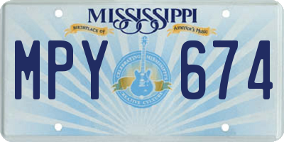 MS license plate MPY674