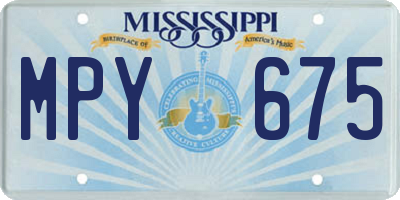 MS license plate MPY675
