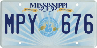 MS license plate MPY676