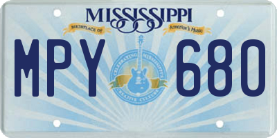 MS license plate MPY680