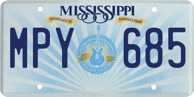 MS license plate MPY685