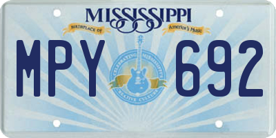 MS license plate MPY692