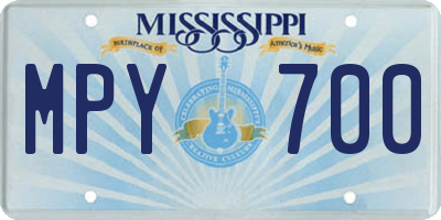 MS license plate MPY700