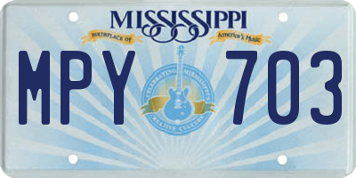 MS license plate MPY703