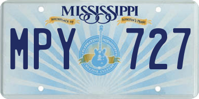 MS license plate MPY727