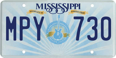 MS license plate MPY730