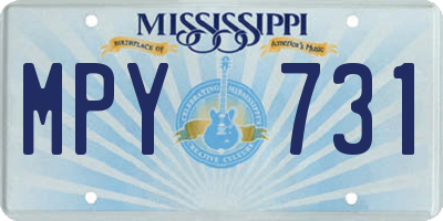 MS license plate MPY731