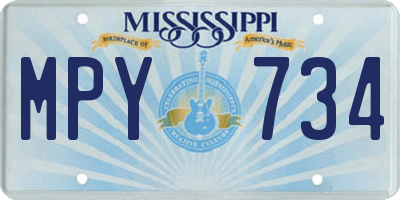 MS license plate MPY734