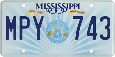 MS license plate MPY743