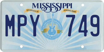 MS license plate MPY749