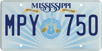 MS license plate MPY750