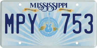 MS license plate MPY753