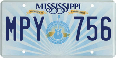 MS license plate MPY756