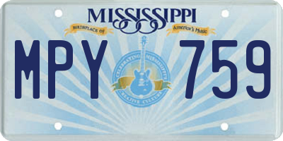 MS license plate MPY759