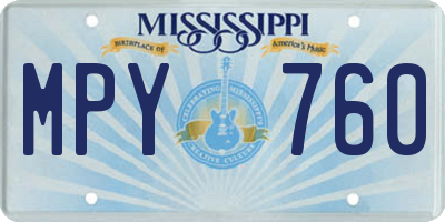 MS license plate MPY760