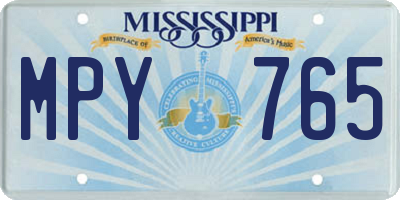 MS license plate MPY765
