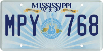MS license plate MPY768