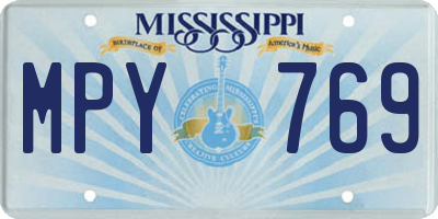 MS license plate MPY769