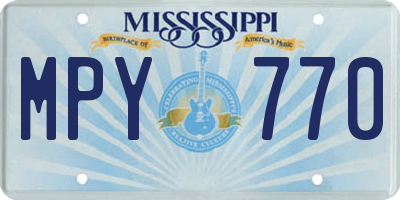 MS license plate MPY770