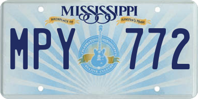 MS license plate MPY772