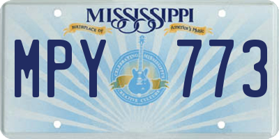 MS license plate MPY773