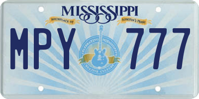 MS license plate MPY777
