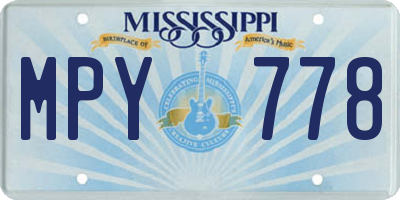 MS license plate MPY778