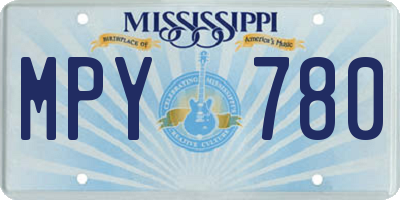 MS license plate MPY780