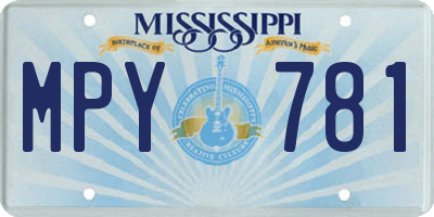 MS license plate MPY781