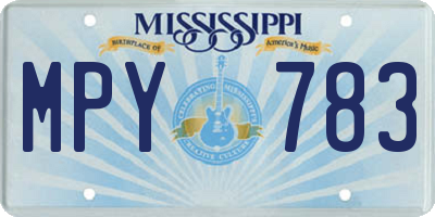 MS license plate MPY783