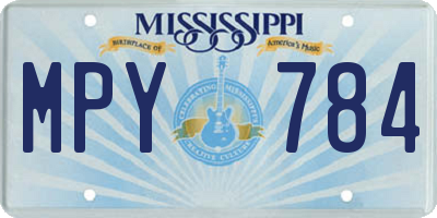 MS license plate MPY784