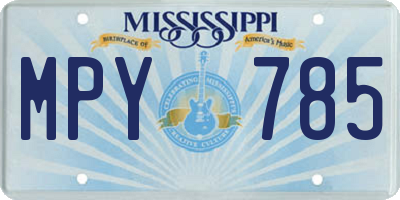 MS license plate MPY785