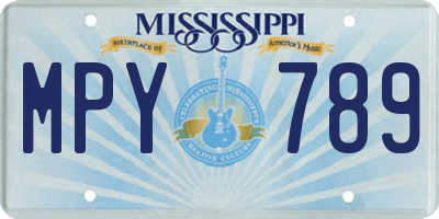 MS license plate MPY789