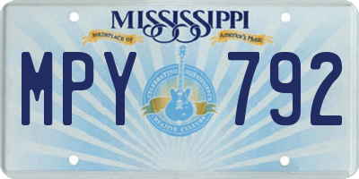 MS license plate MPY792