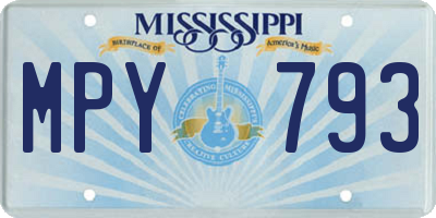 MS license plate MPY793