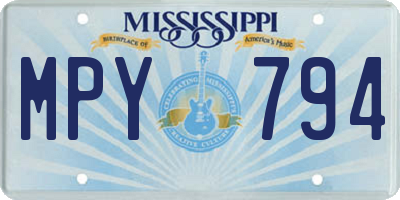 MS license plate MPY794