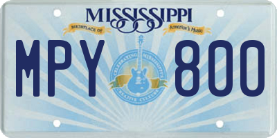 MS license plate MPY800