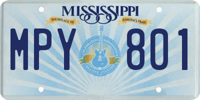 MS license plate MPY801
