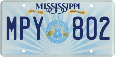MS license plate MPY802