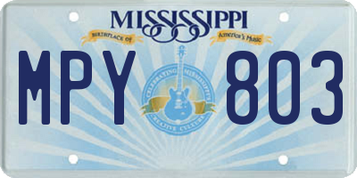 MS license plate MPY803